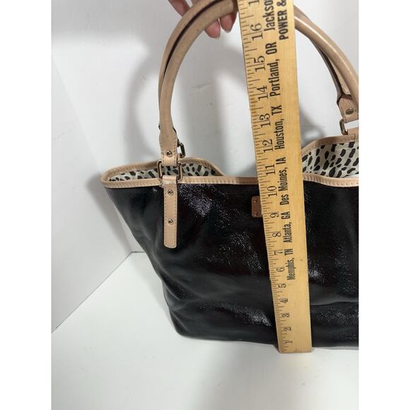 KATE SPADE BLACK PATENT LEATHER TOTE SHOULDER 2 Handles PURSE Bag - Picture 10 of 14